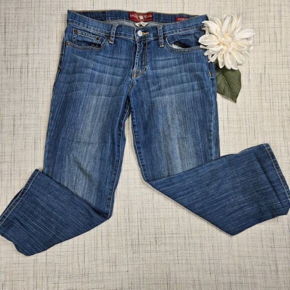 Lucky Brand Sweet N Crop Jeans Women's Size 8/29 Dark Blue Mid Rise‎